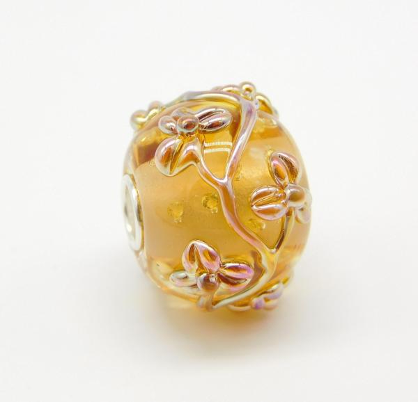 Amber World Flowertwig - Elfbeads Glas - Originalfoto